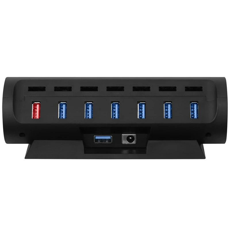 „Streamplify“ šakotuvas „Control 7“, 7x USB 3.0 A tipo, RGB, 12V, ES maitinimo kabelis – juodos spalvos