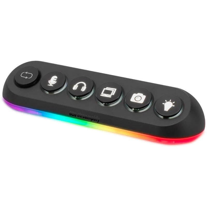 „Streamplify HUB DECK 5“, 4x USB 3.0, 1x USB 2.0, RGB, 12V, ES maitinimo laidas – juodos spalvos
