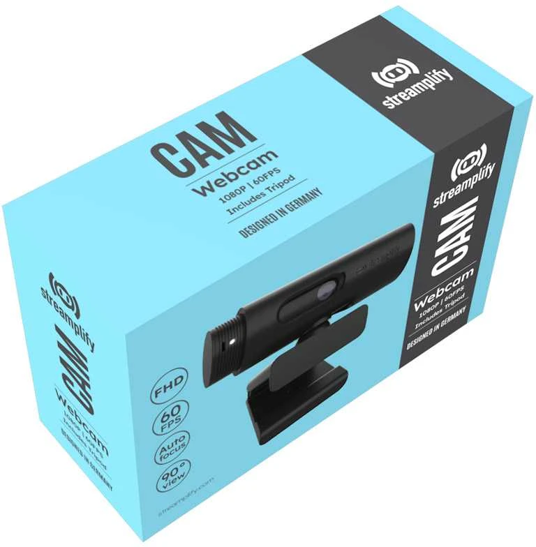 „Streamplify CAM“ srautinio perdavimo internetinė kamera, „Full HD“, 60 Hz – juodos spalvos