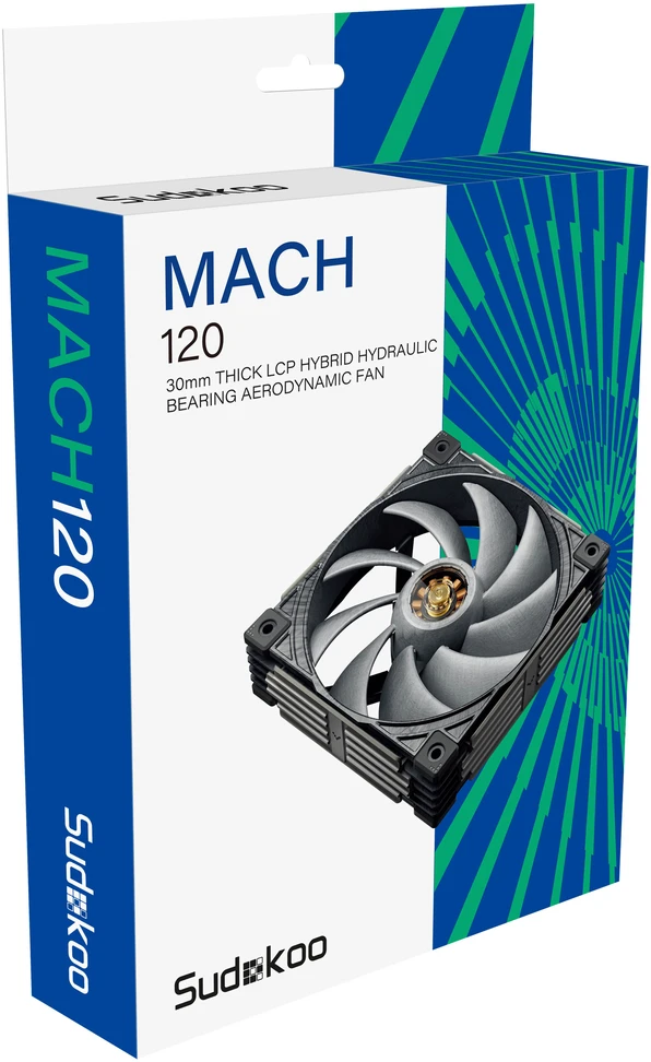 Sudokoo Mach120 PWM Lüfter – 120mm, juodos spalvos