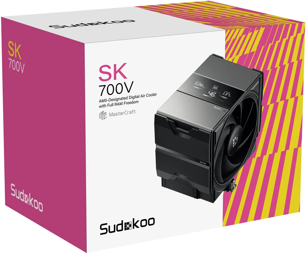Sudokoo SK700V CPU Cooler – 120mm, juodas