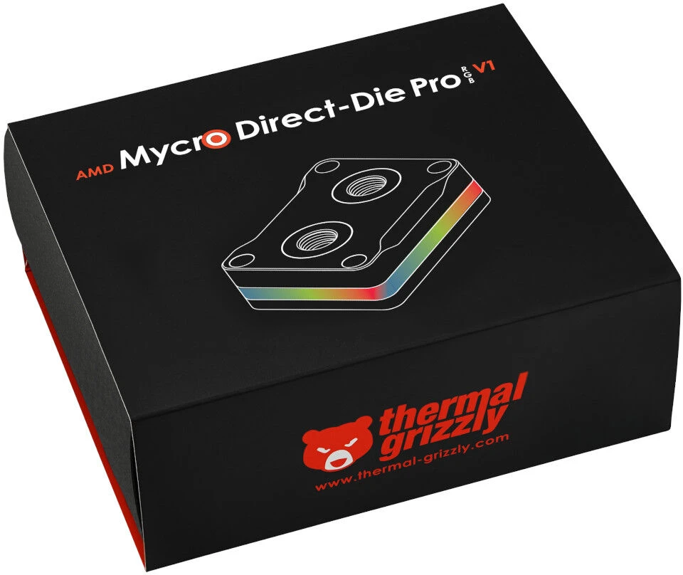 „Thermal Grizzly AMD Mycro Direct-Die Pro RGB V1“ procesoriaus aušintuvas „Vanduo“