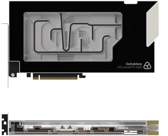 Thermal Grizzly Blok wodny GPU ARGB, su płytą tylną - Akryl, juoda DeltaMate 5080 Astral (TG-DM-GPU-002)