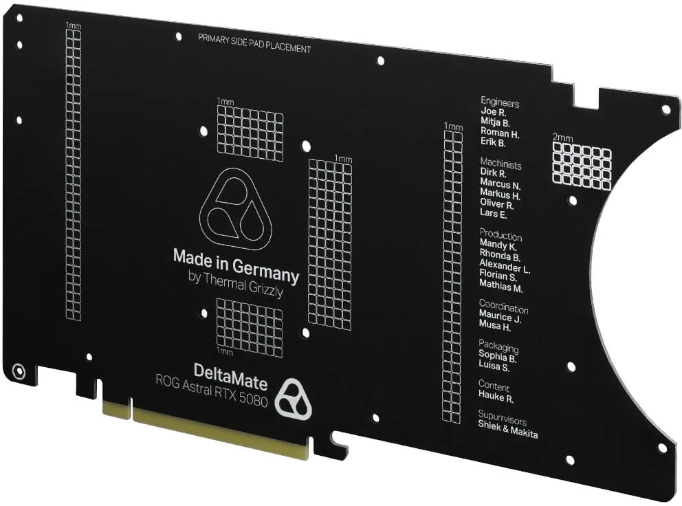 Thermal Grizzly Blok wodny GPU ARGB, su płytą tylną - Akryl, juoda DeltaMate 5080 Astral (TG-DM-GPU-002)