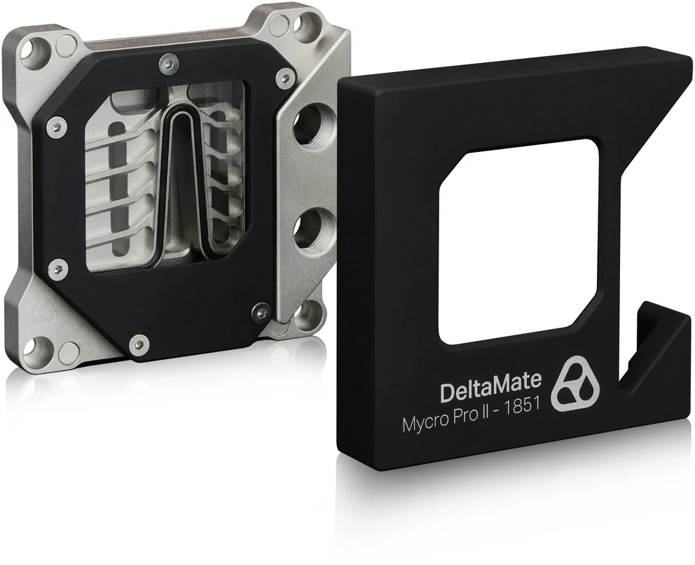 Thermal Grizzly DeltaMate CPU Block MPII CPU Vanduo Cooler, Intel 1851, ARGB, G1/4 inch - juodas (TG-DM-CPU-002)