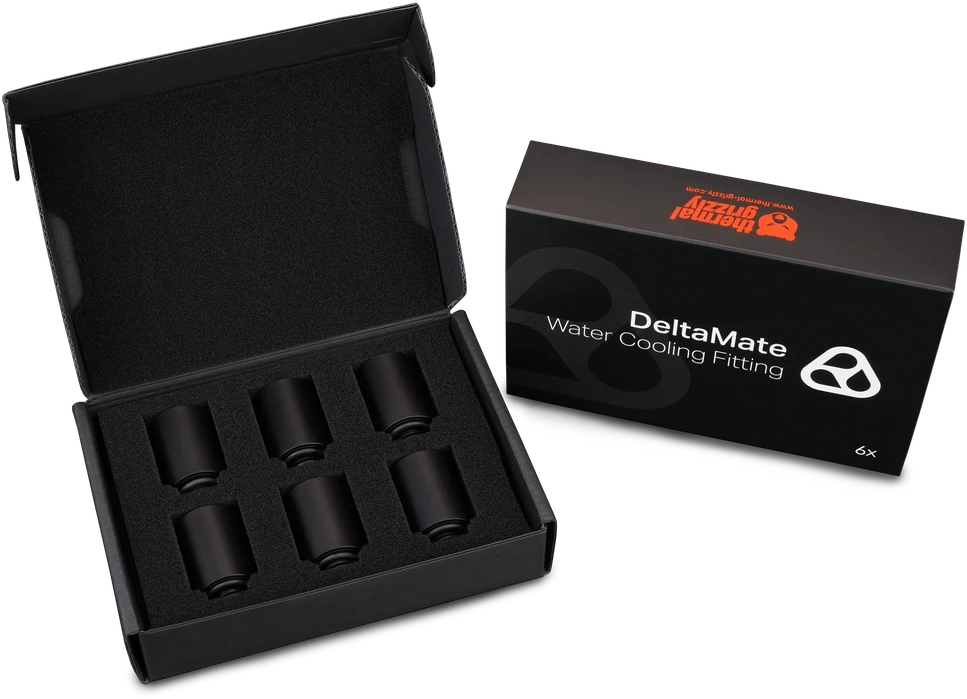 „Thermal Grizzly DeltaMate“ ilgintuvo jungtis – MF28, juodas, 6 vnt. pakuotė