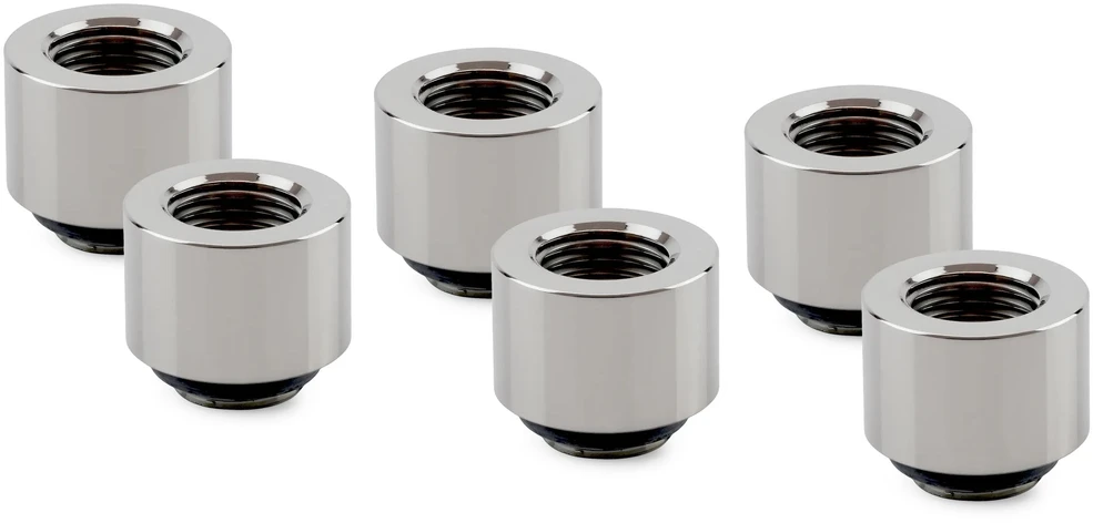 Thermal Grizzly DeltaMate Extender Fitting – MF14, Gloss nickel, 6er-Pack