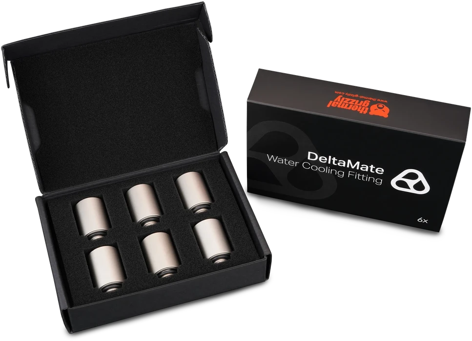 „Thermal Grizzly DeltaMate“ ilgintuvo jungtis – MF28, matinio nikelio spalvos, 6 vnt. pakuotėje