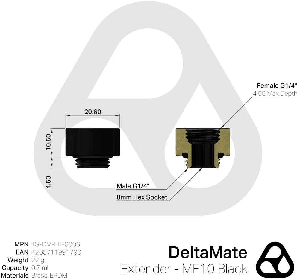 Thermal Grizzly DeltaMate Extender – MF10, juodas