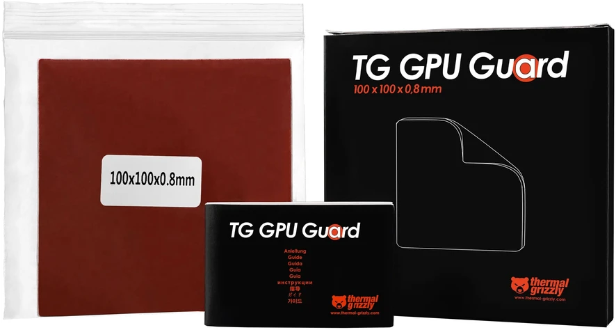 Vaizdo plokštė Thermal Grizzly Terminė „Grizzly“ GPU apsauga – 100 x 100 x 0,8 mm
