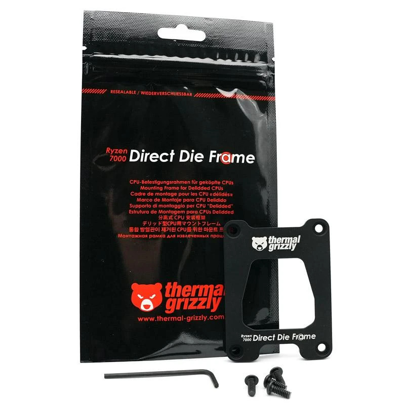 Thermal Grizzly Ryzen 7000 Direct Die Frame | Thermal Grizzly | Ryzen 7000 Direct Die Frame | Juodas | N/A
