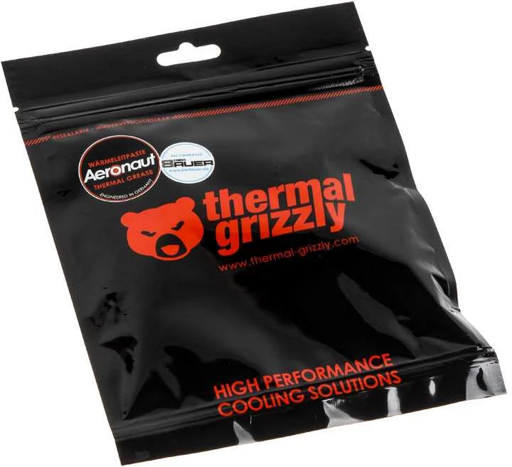 Thermal Grizzly | Terminis tepalas "Aeronaut" 1,5ml/3,8g | Šilumos laidumas: 8,5 W/mk; Šiluminė varža: 0,0129 K/W; Elektros laidumas*: 0 pS/m; Klampumas: 110-160 Pas; Temperatūra: -150 °C / +200 °C;