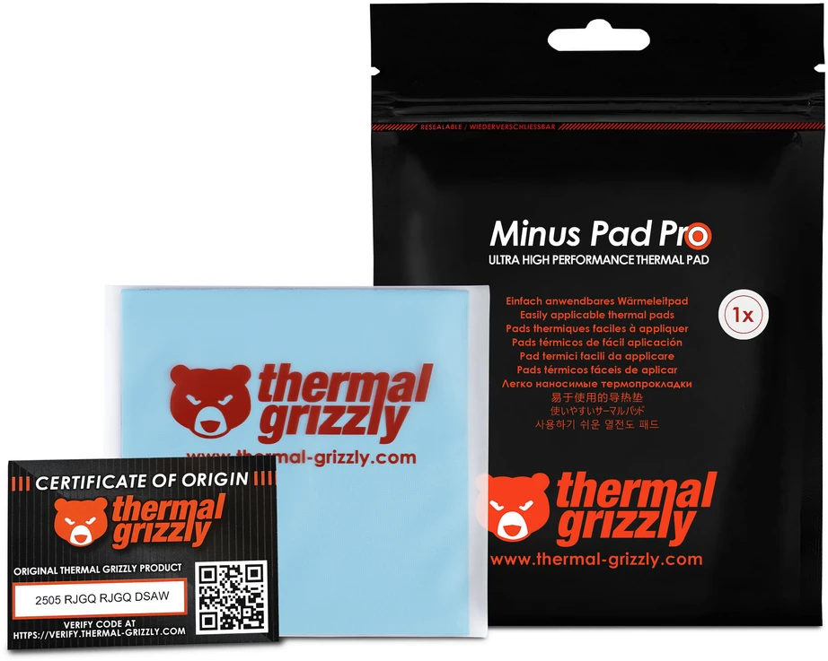 Thermal Grizzly Terminis Grizzly terminalas „Grizzly Minus Pad Pro“ – 100 x 100 x 1,0 mm