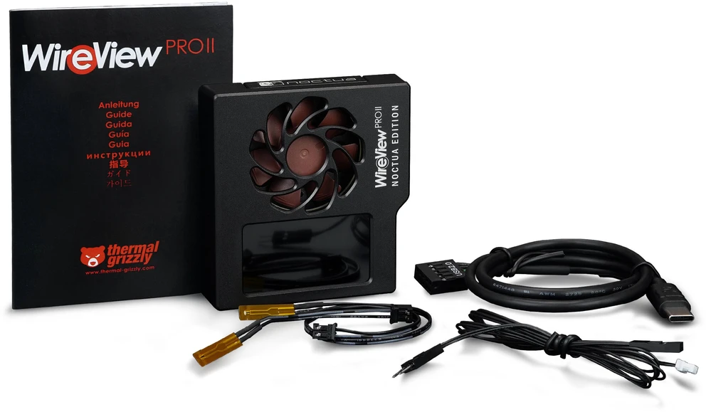 Thermal Grizzly WireView Pro II GPU Noctua Edition, 12V-2x6, TFT-IPS – juodas, reversed