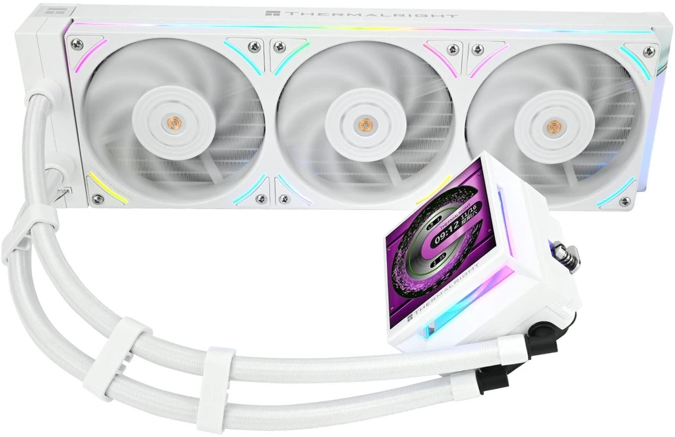 „Thermalright Hyper Vision UB AiO Vanduo“ aušinimas, ARGB, „Intel“ ir „AMD“ × 360 mm, baltos spalvos