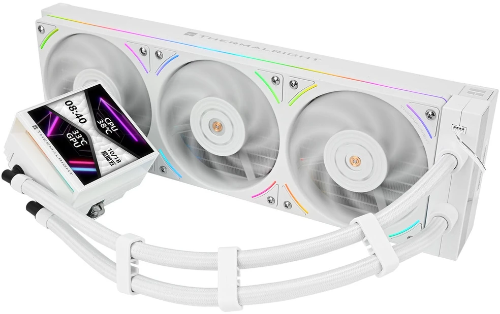 „Thermalright Hyper Vision UB AiO Vanduo“ aušinimas, ARGB, „Intel“ ir „AMD“ × 360 mm, baltos spalvos