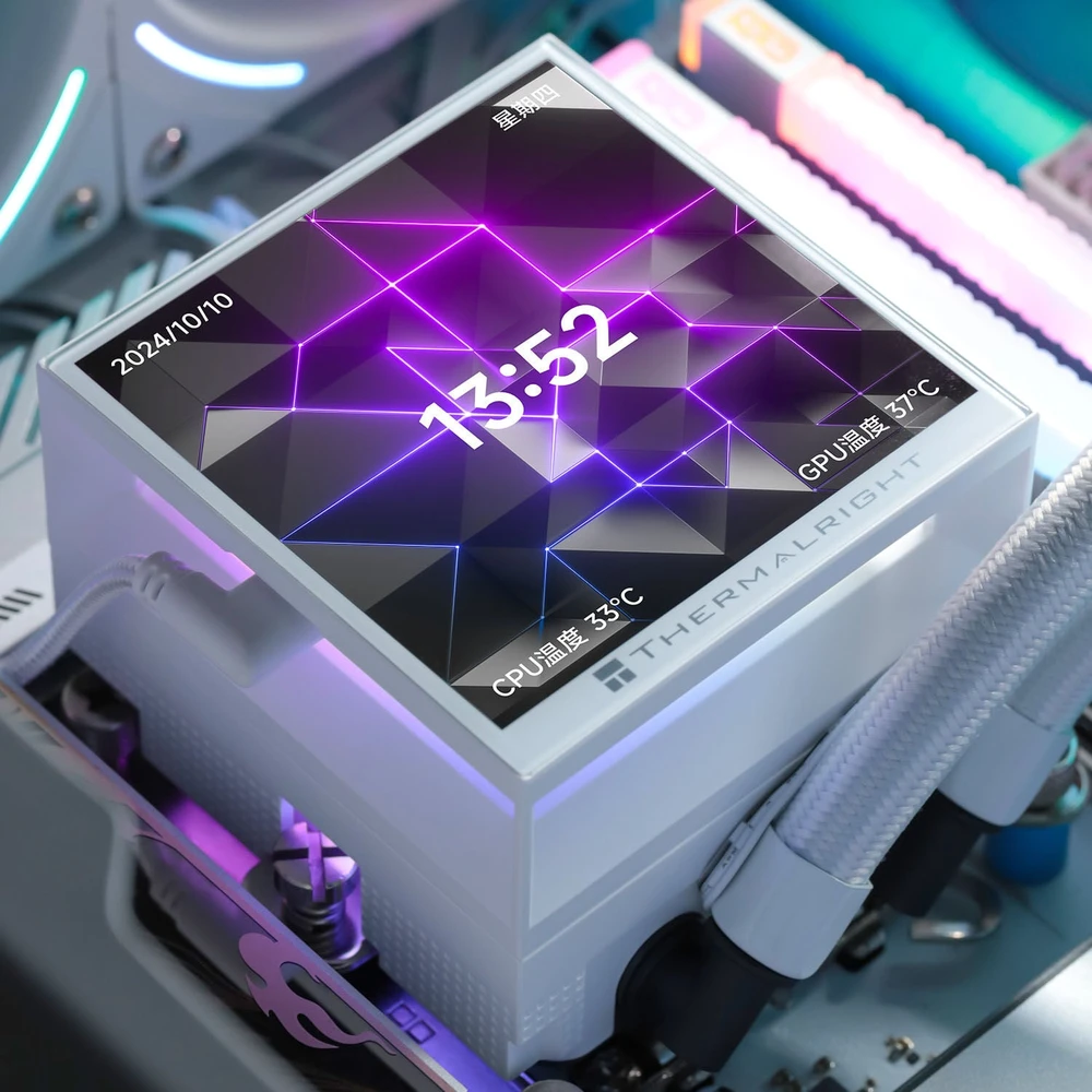 „Thermalright Hyper Vision UB AiO Vanduo“ aušinimas, ARGB, „Intel“ ir „AMD“ × 360 mm, baltos spalvos