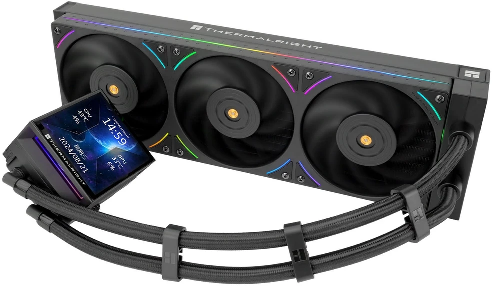 „Thermalright Hyper Vision UB AiO Vanduo Cooling“, ARGB, Intel ir AMD Socket Ø 360 mm, juodas