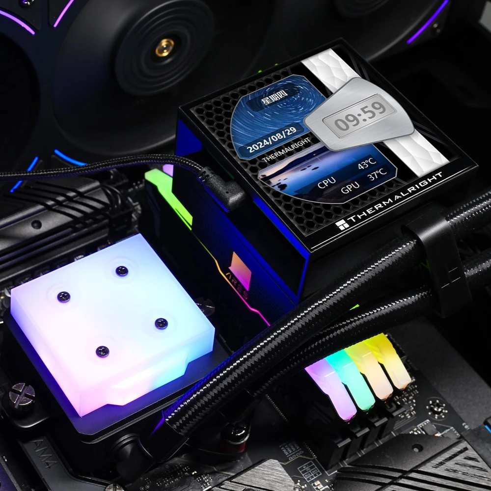 „Thermalright Hyper Vision UB AiO Vanduo Cooling“, ARGB, Intel ir AMD Socket Ø 360 mm, juodas