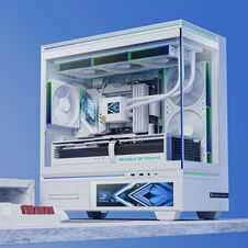 „Thermalright TL-M10 Vision“ kompiuterio korpusas, mini korpusas, mATX, RGB, grūdintas stiklas · baltas