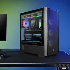 Midi Thermaltake S380 TG ARGB Juodas