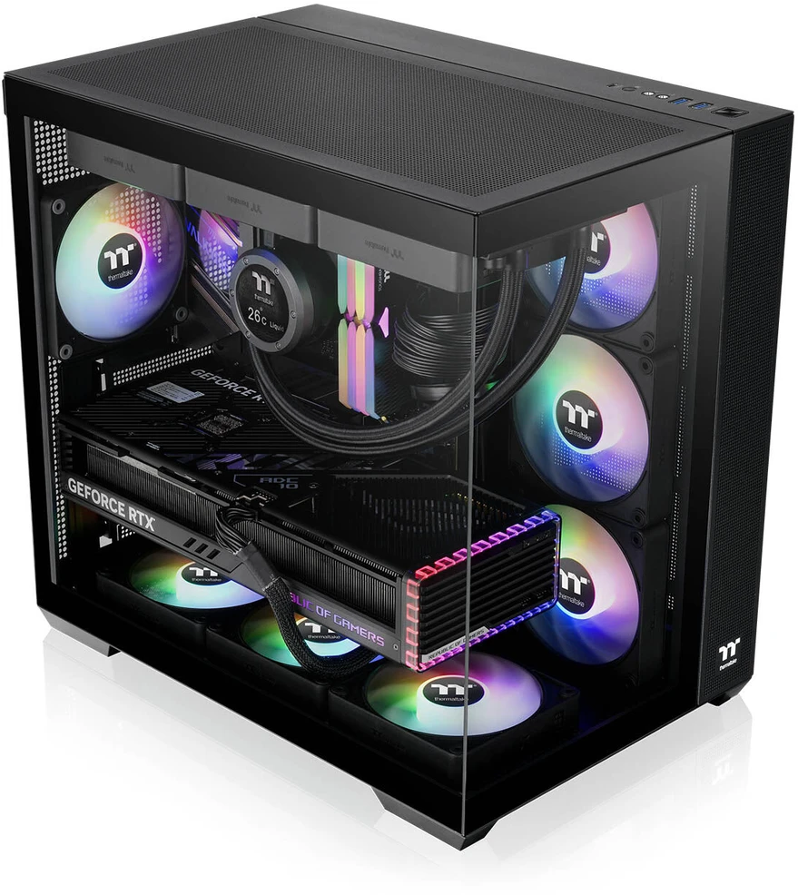 Midi Thermaltake View 380 TG ARGB Juodas