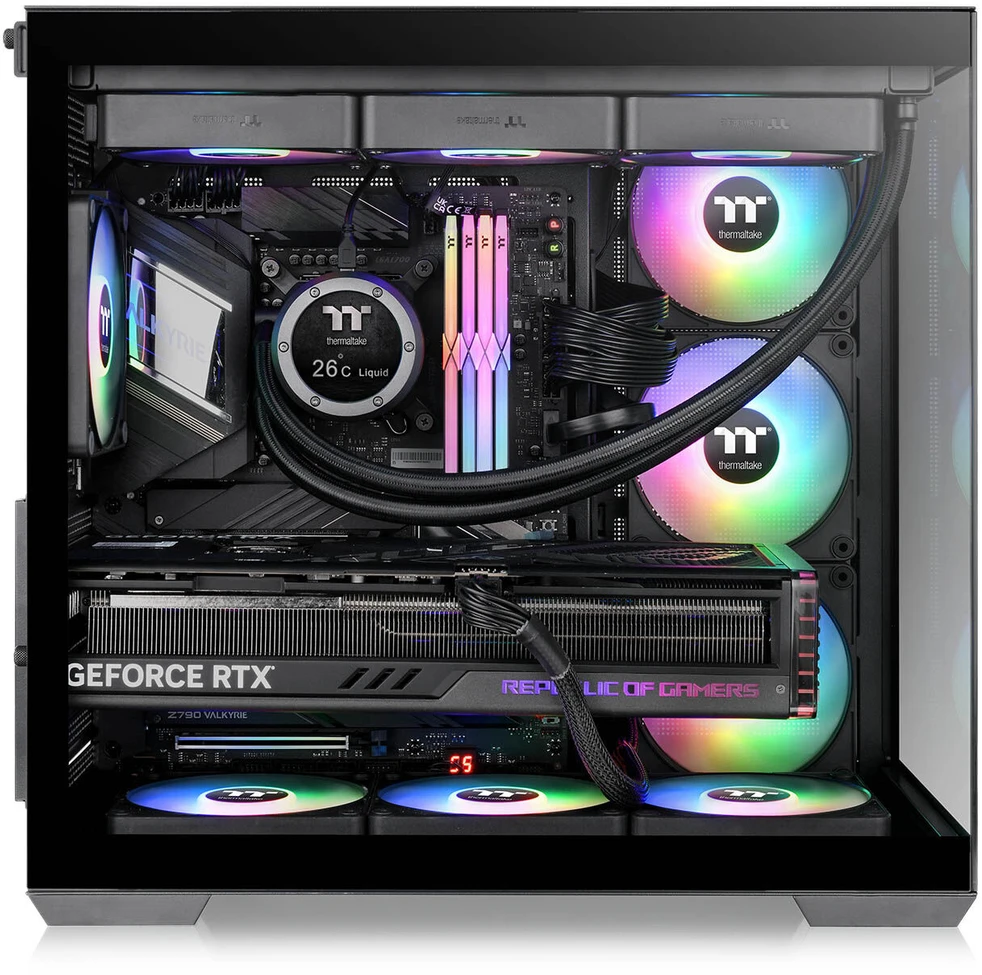 Midi Thermaltake View 380 TG ARGB Juodas