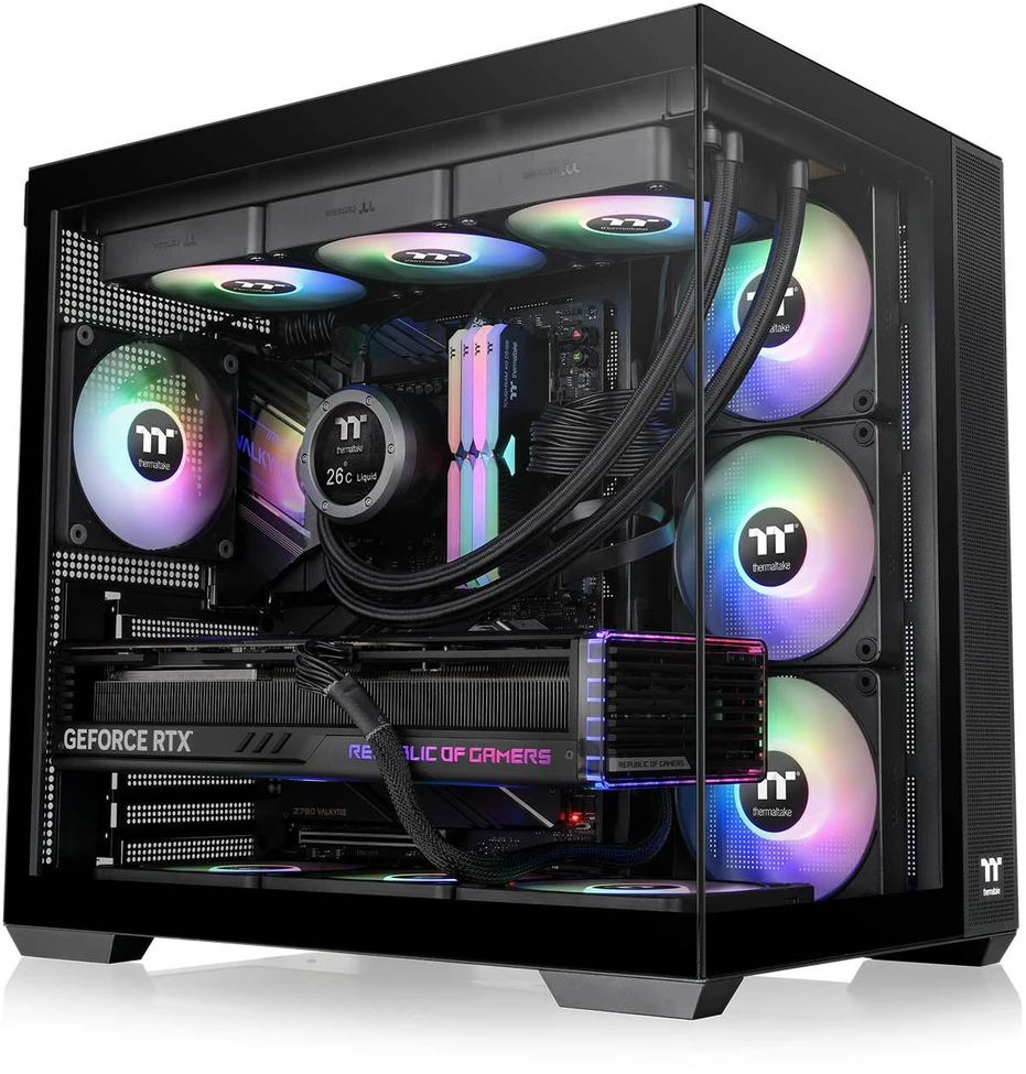 Midi Thermaltake View 380 TG ARGB Juodas