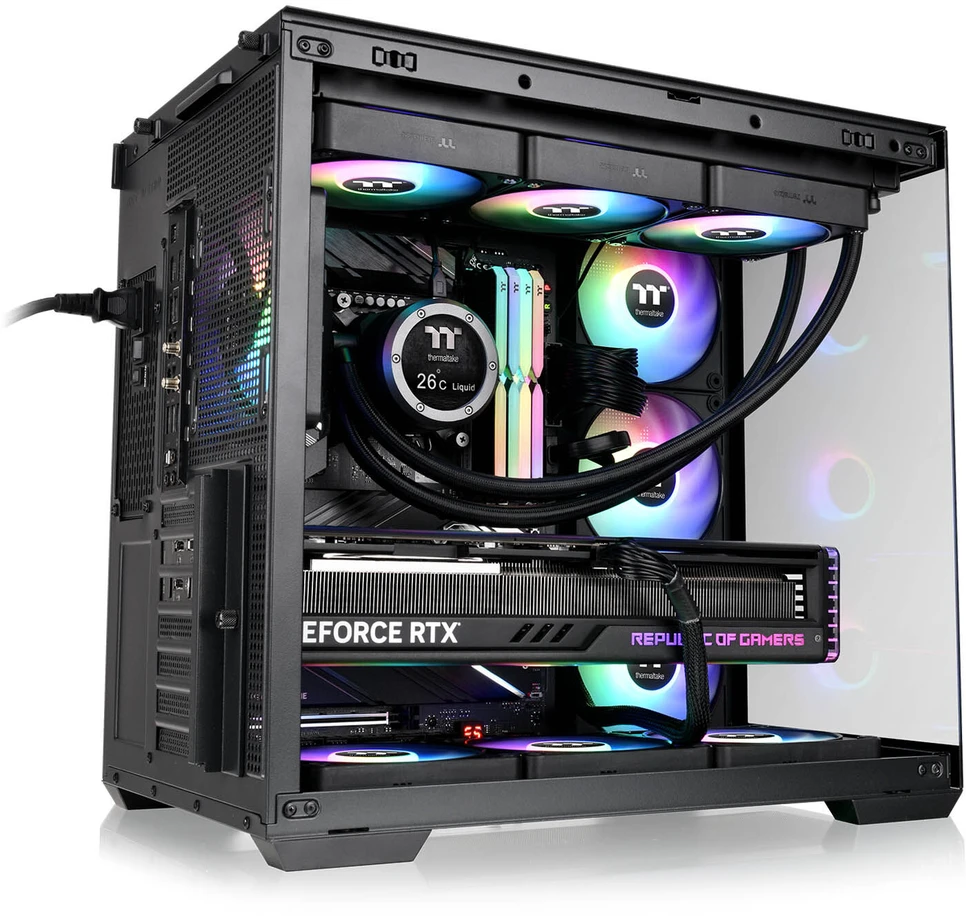Midi Thermaltake View 380 TG ARGB Juodas