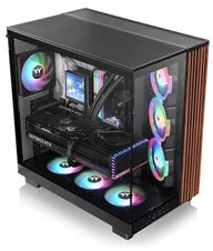 „Thermaltake View 380 XL WS ARGB“, bokšto tipo korpusas - medinis/juodas, 2 grūdinto stiklo plokštės, medinė konstrukcija