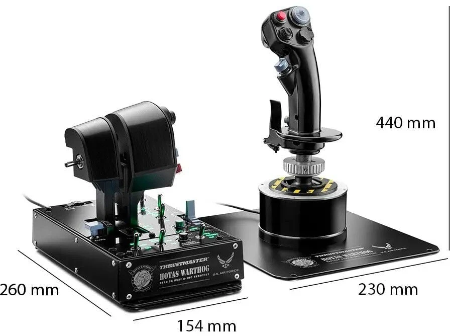 Thrustmaster HOTAS Warthog MKII juodas, pilkas USB skrydžio simulatoriaus skaitmeninis PC