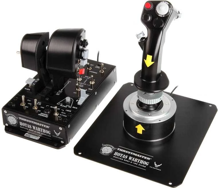 Thrustmaster HOTAS WARTHOG Vairalazdė ir akceleratoriaus valdiklis, Juodas