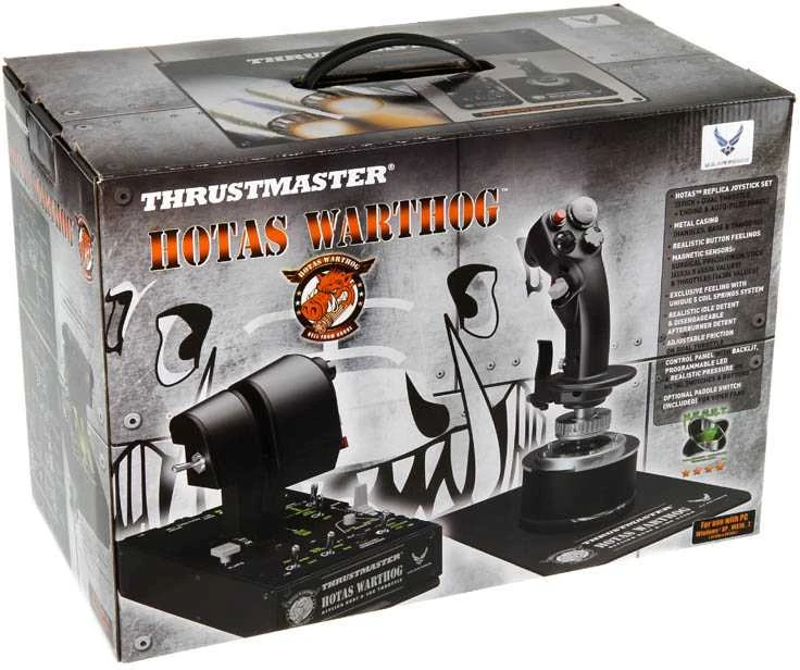 Thrustmaster HOTAS WARTHOG Vairalazdė ir akceleratoriaus valdiklis, Juodas