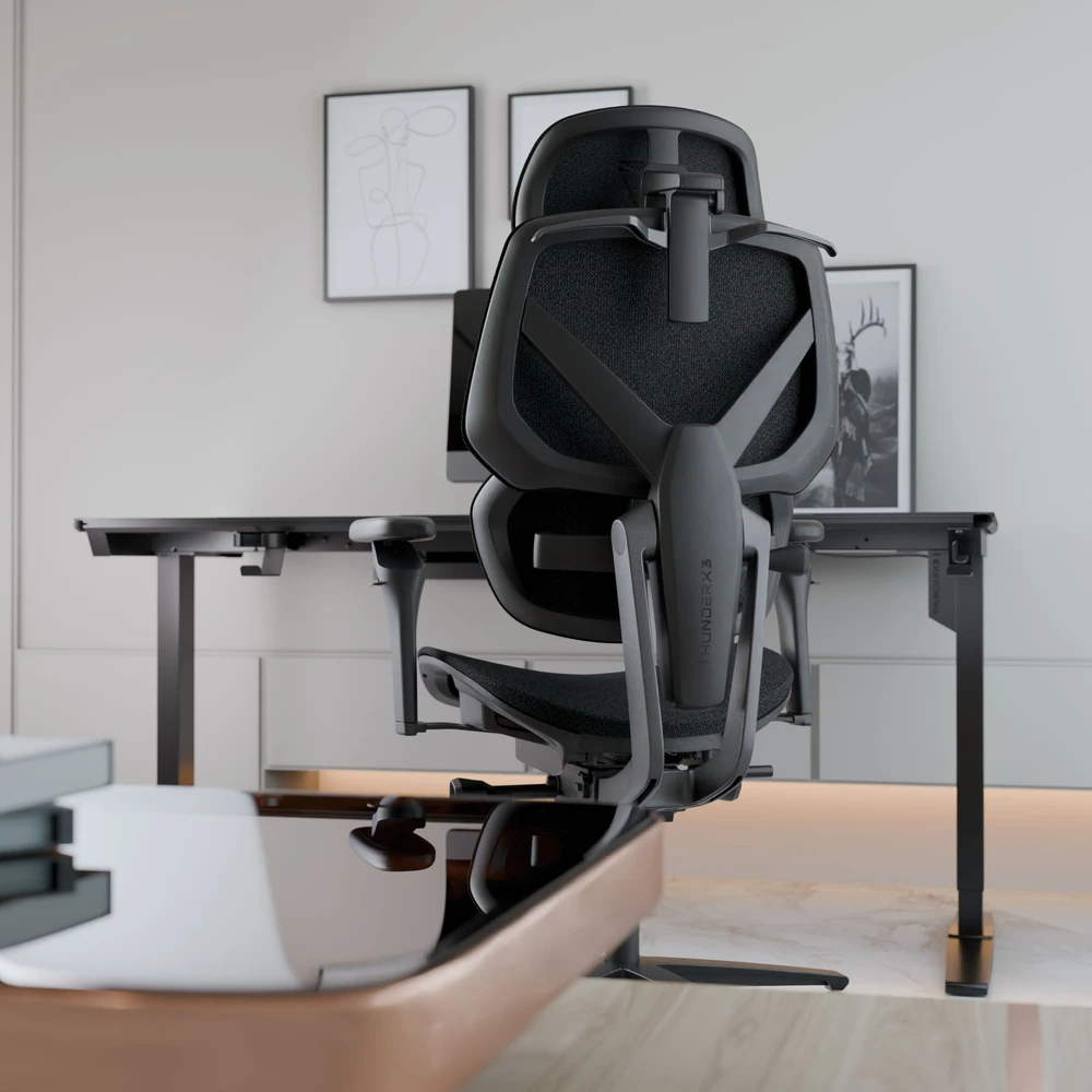 ThunderX3 FLEX Pro žaidimų kėdė, ergonomiška, aptraukta audiniu, pilka