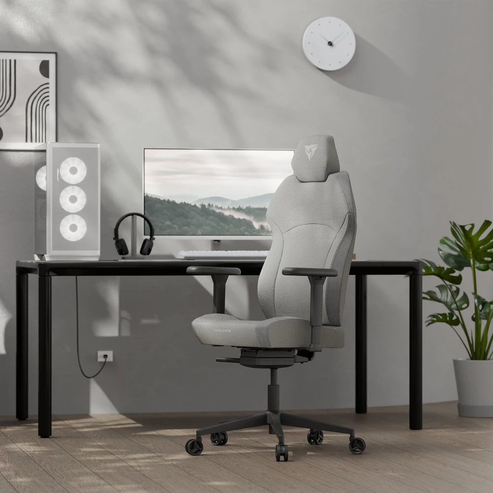 ThunderX3 SOLO 360 ergonomiška žaidimų kėdė – „Loft Air“, šviesiai pilka