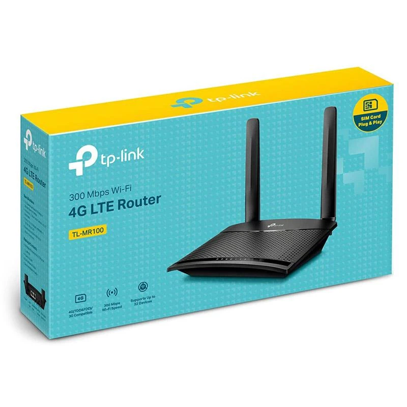Maršrutizatorius TP-LINK | 4G LTE priedai | TL-MR100 | 802.11n | 300 Mbit/s | 10/100 Mbit/s | Ethernet LAN (RJ-45) jungle 2 | Tinklelio atramos Nr. | MU-MiMO Nr. | 4G | Antenos tipas 2xNuimamos išorinės antenos