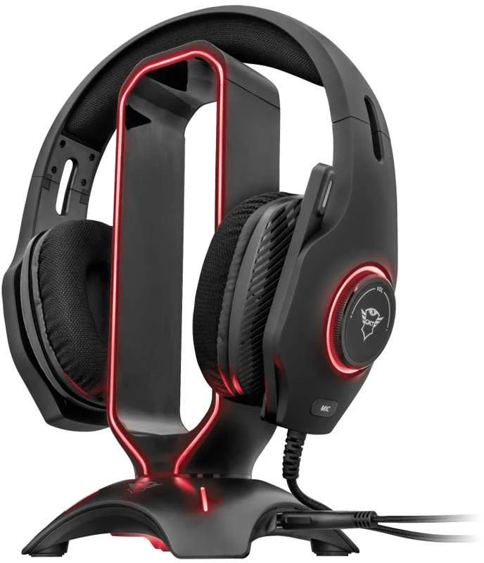 Trust GXT 265 Cintar Kopfhörerständer + GXT 255+ ONYX Professionelles Mikrofonas mit Arm
