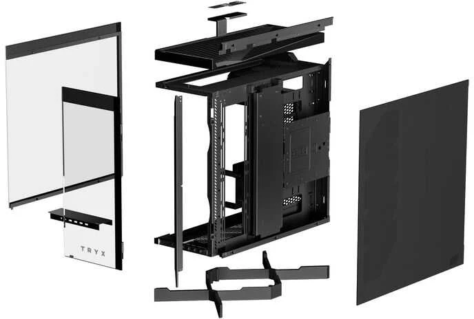 TRYX LUCA L70 Midi-Tower, Tempered Glass, ARGB – juodos spalvos
