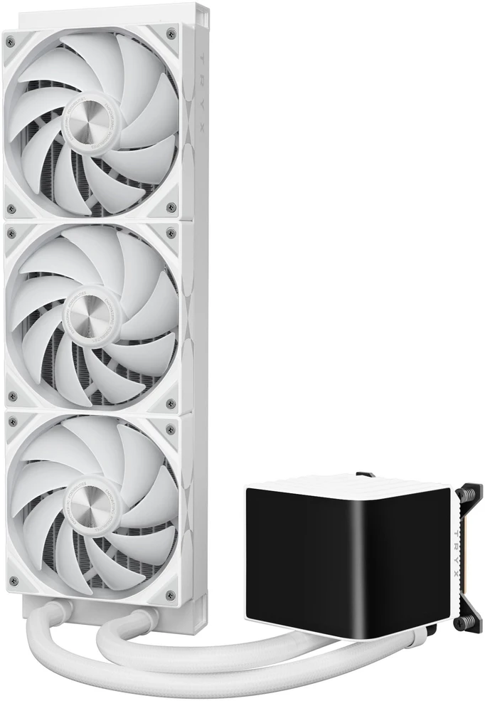 TRYX PANORAMA 360 ARGB All-in-One Liquid Cooler, 3D-AMOLED-Ekranas – 360mm, baltos spalvos