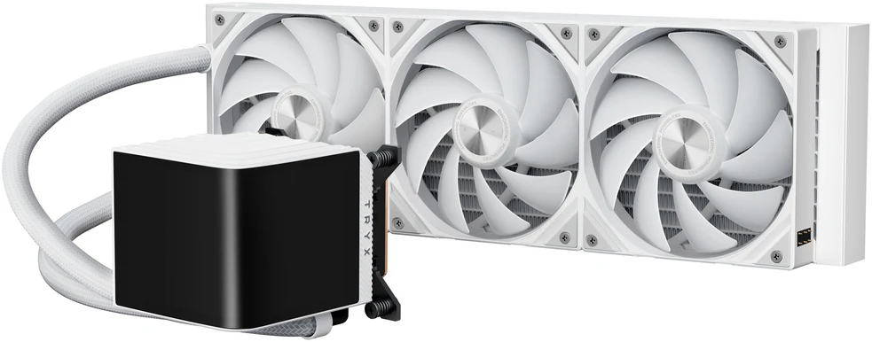 TRYX PANORAMA 360 ARGB All-in-One Liquid Cooler, 3D-AMOLED-Ekranas – 360mm, baltos spalvos