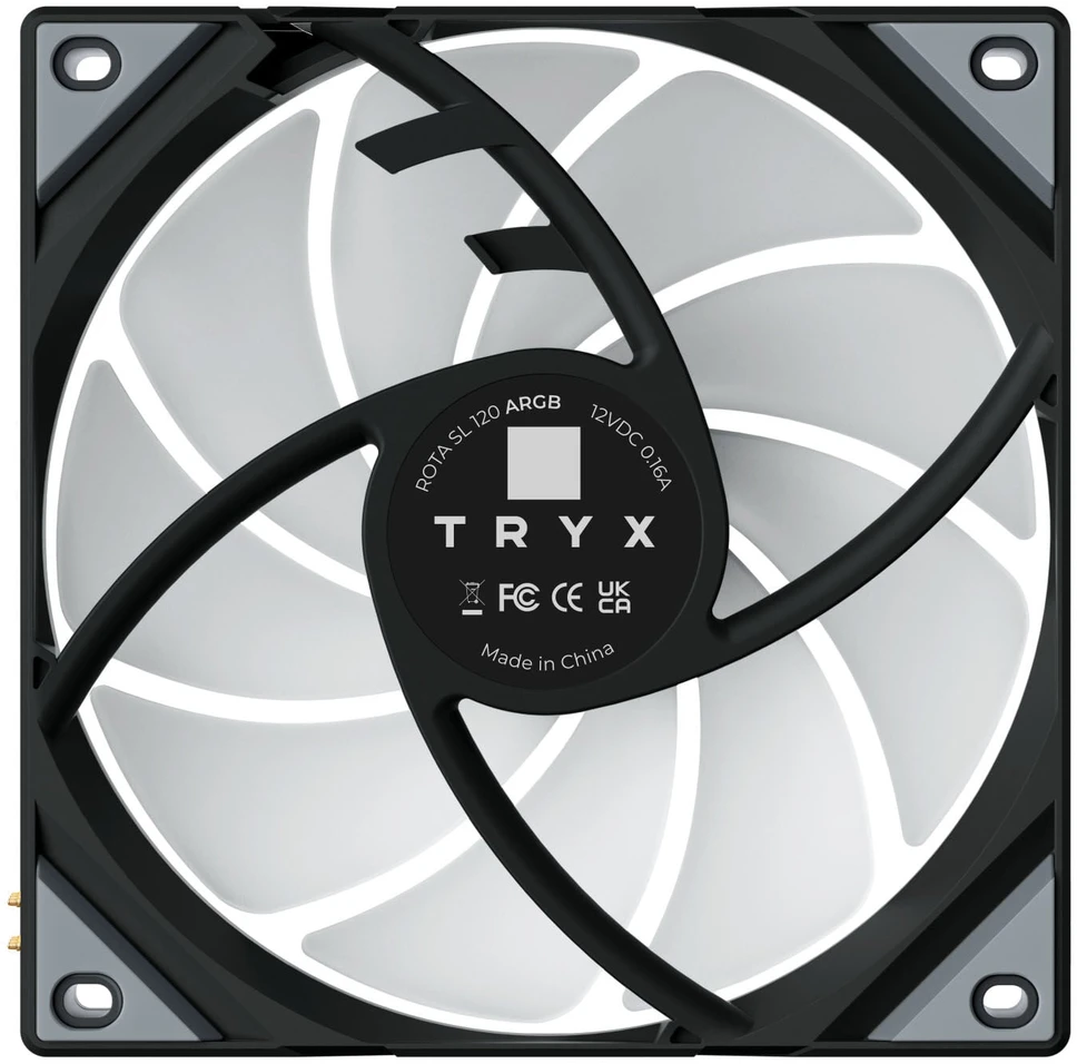 TRYX ROTA SL ARGB korpuso ventiliatorius – 3er-Pack, 120 mm, juodos spalvos