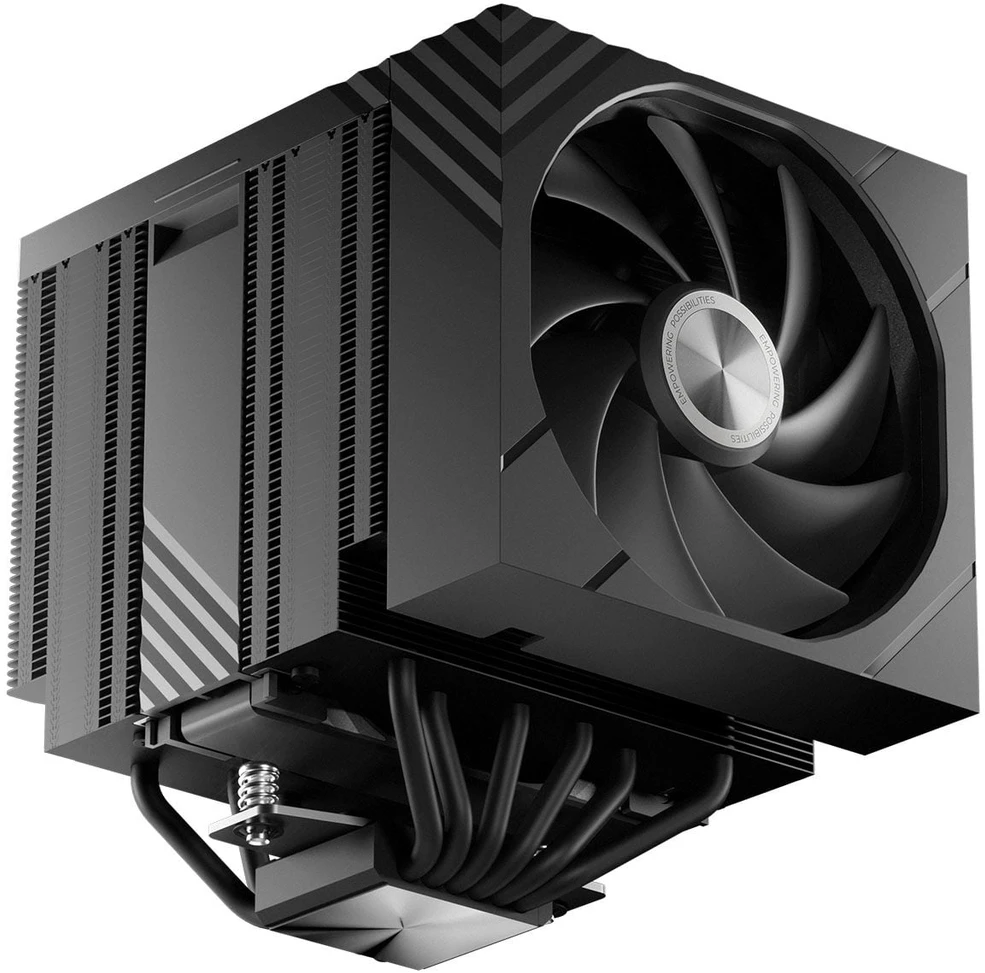 TRYX TURRIS T620 CPU Air Cooler, Dual-Tower, with 5-Inch Ekranas – 120mm, Juodas