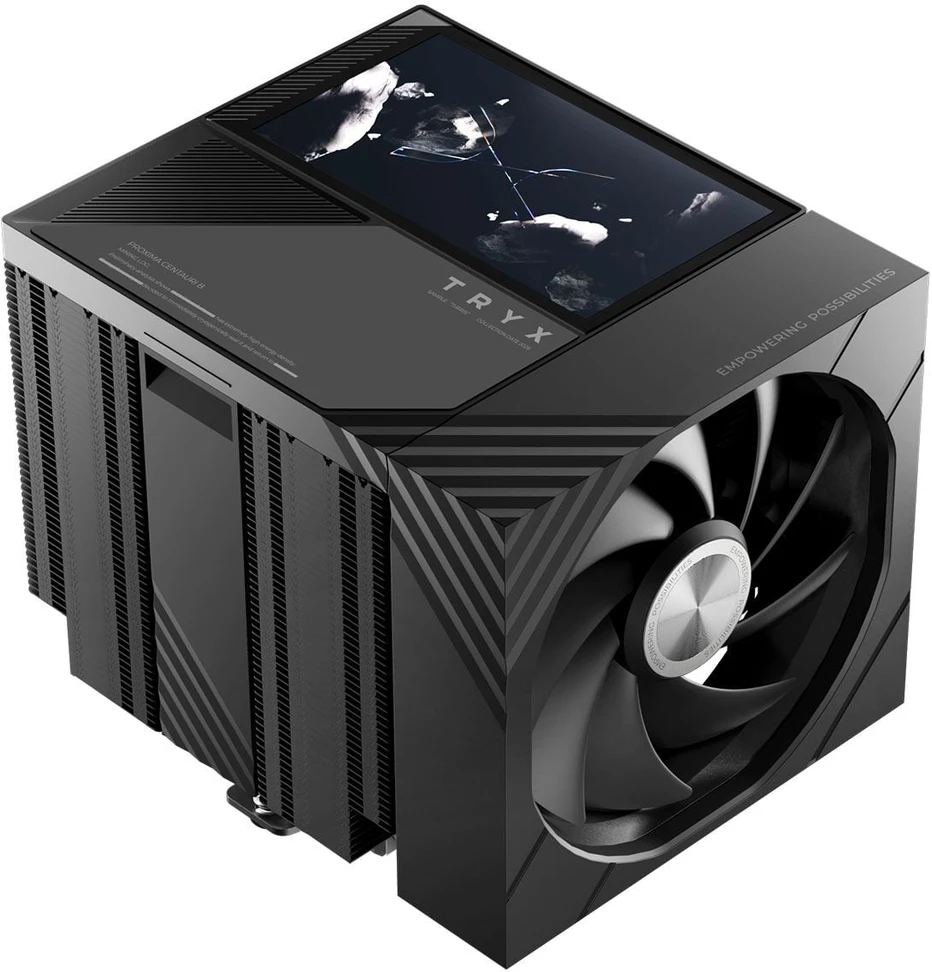 TRYX TURRIS T620 CPU Air Cooler, Dual-Tower, with 5-Inch Ekranas – 120mm, Juodas