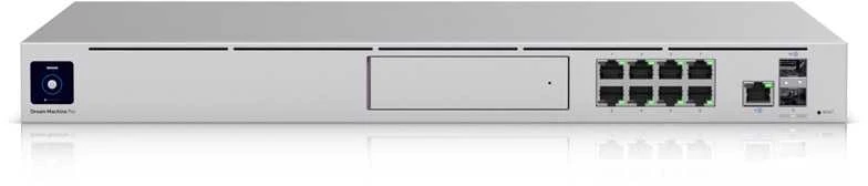 Šakotuvas UBIQUITI UDM-PRO UNIFI DREAM MACHINE 8 PORT SWITCH DAUGIŲ PROGRAMŲ SISTEMA SU 3,5 HDD IŠPLĖTIMU DUAL WAN 10G SFP+ IR 1G RJ45