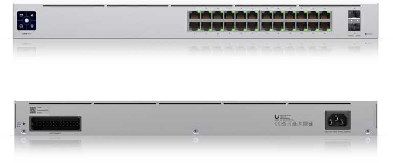 Šakotuvas UBIQUITI USW-Pro-24 valdomas jungiklis 24x 10/100/1000 2x SFP+ 1,3 colio ekranas