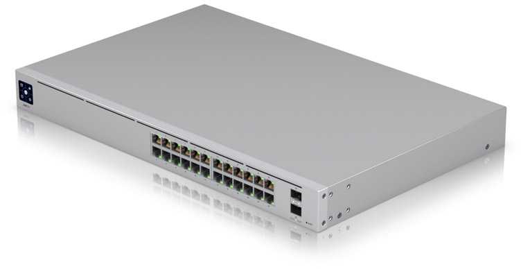 Šakotuvas UBIQUITI USW-Pro-24 valdomas jungiklis 24x 10/100/1000 2x SFP+ 1,3 colio ekranas