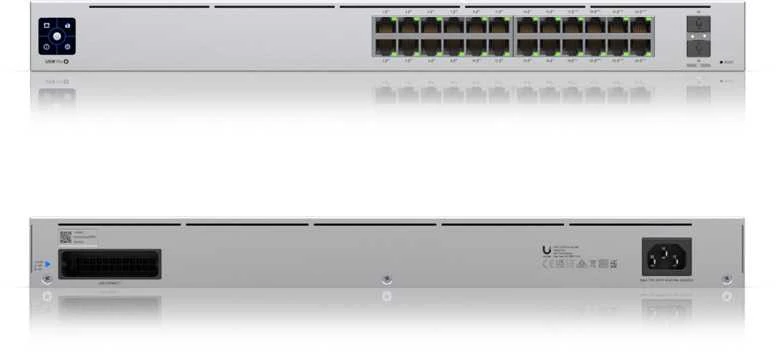 Maršrutizatorius UBIQUITI USW-Pro-24-POE UniFi komutatorius, 24 x 400 W, 24 gigabito RJ45 prievadai, 2 SFP+ prievadai, PoE++