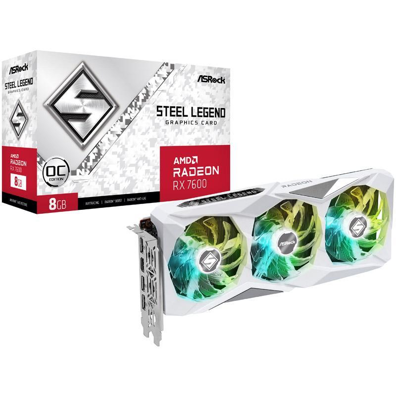 Vaizdo plokštė ASRock Radeon RX 7600 Steel Legend OC 8GB GDDR6