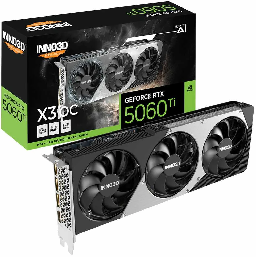 Vaizdo plokštė INNO3D GeForce RTX 5060Ti X3 OC NVIDIA 16GB GDDR7