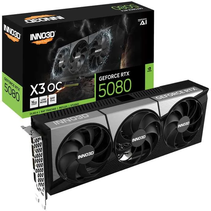 Vaizdo plokštė INNO3D GeForce RTX 5080 X3 16GB OC DLSS 4
